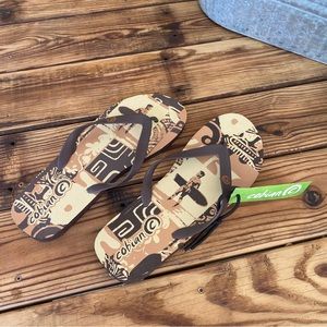 Cobian Ohana Flop Flip flops Sandals Men’s size 13 NWT beach Brown sandals